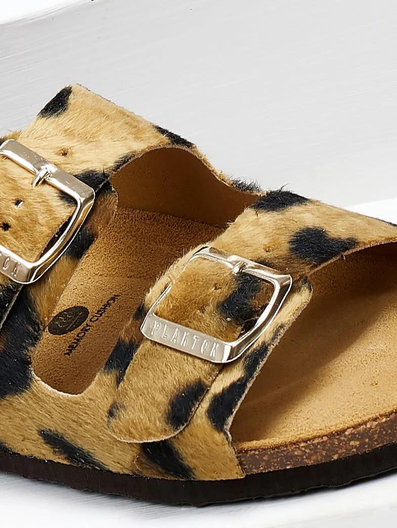 Σανδάλια με συνθετικό ponyskin - Animal Print - Image 2