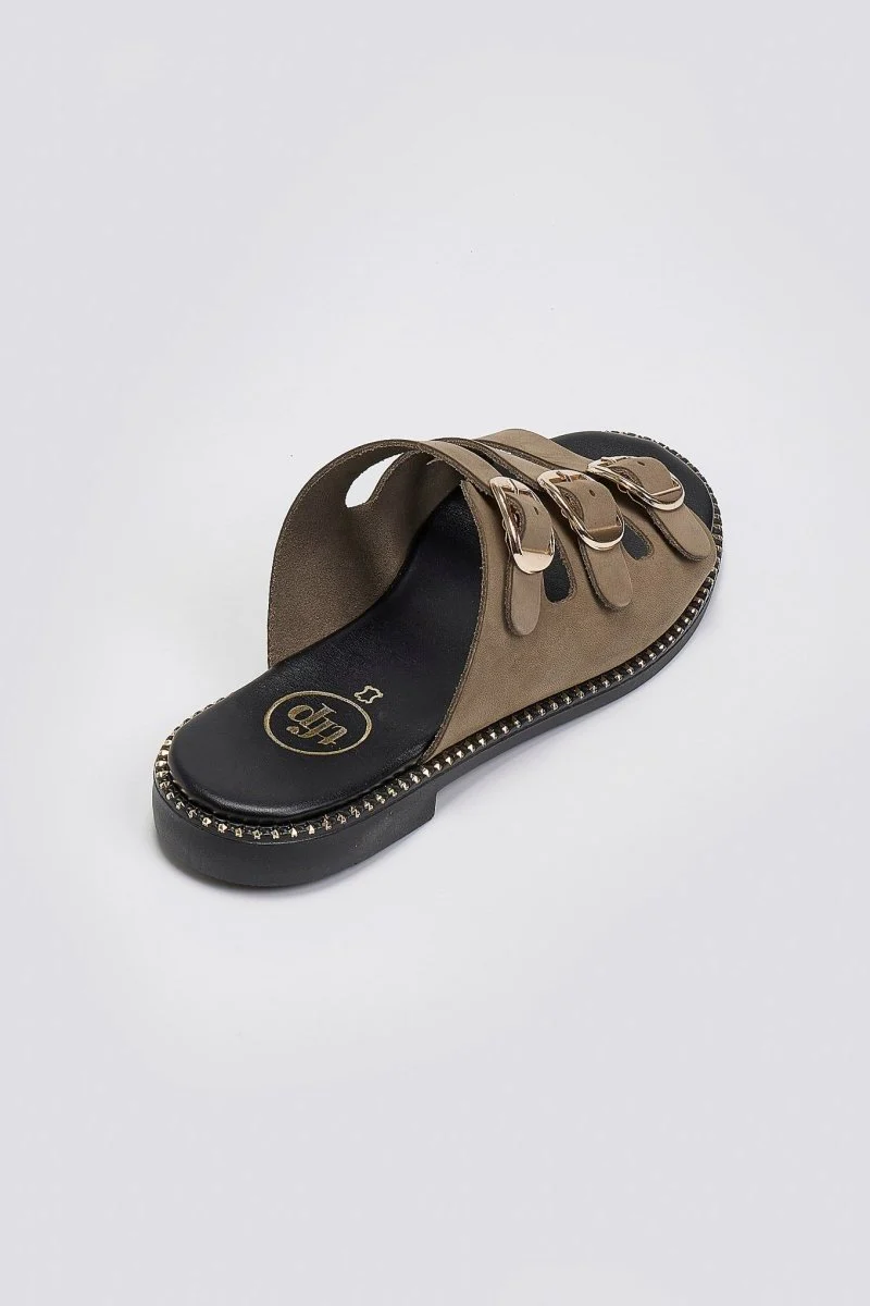 Σανδάλια από δερμάτινο nubuck - χακί - Image 6