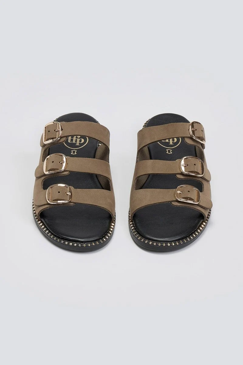 Σανδάλια από δερμάτινο nubuck - χακί - Image 7