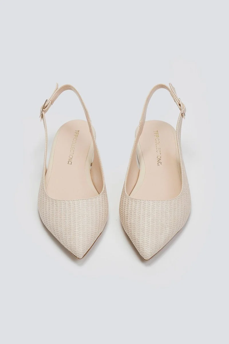 Μυτερές μπαλαρίνες slingback - Μπεζ - Image 3