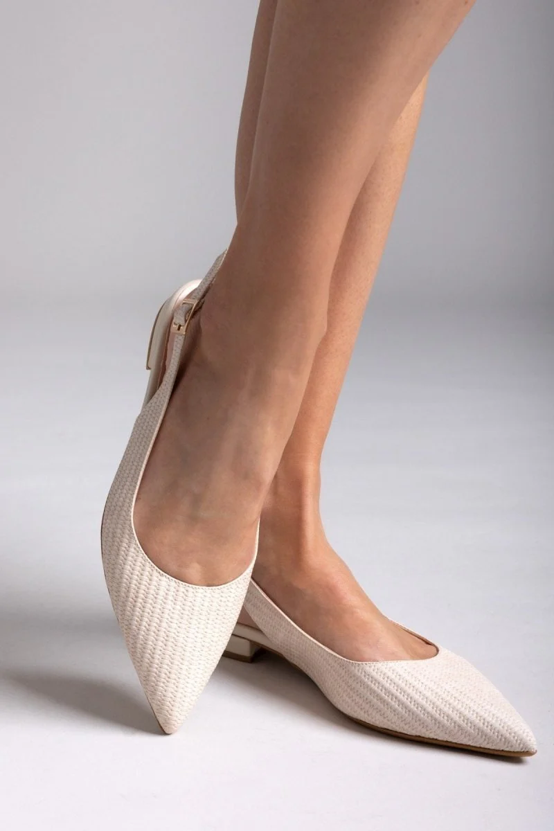 Μυτερές μπαλαρίνες slingback - Μπεζ - Image 5