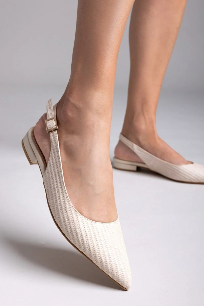 Μυτερές μπαλαρίνες slingback - Μπεζ - Image 7