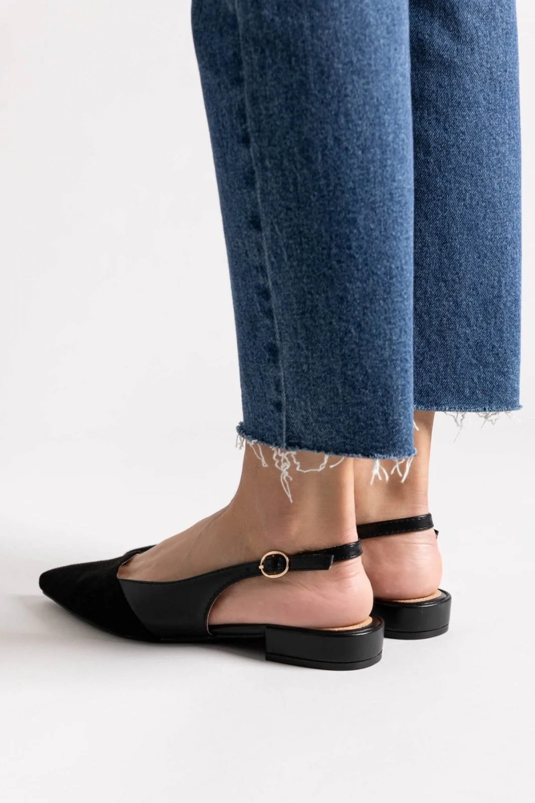 Μυτερές μπαλαρίνες slingback - Μαύρο - Image 3