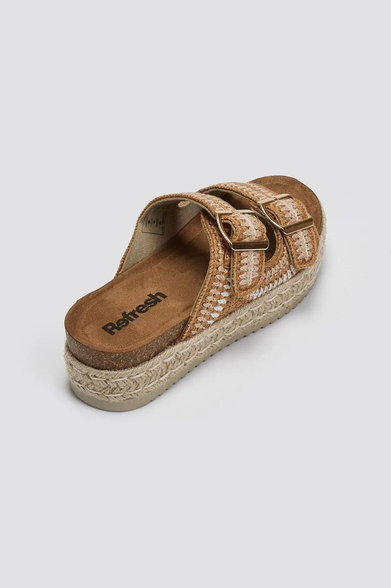 Flatform Σανδάλια με Σχοινί - Μπεζ - Image 4