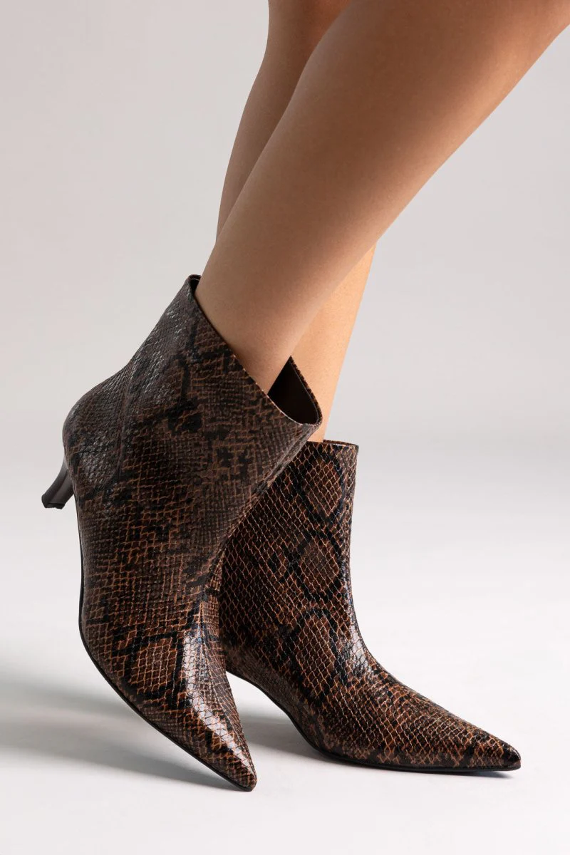 Μποτάκια Αστραγάλου Snake Print - Καφέ Snake Print - Image 2