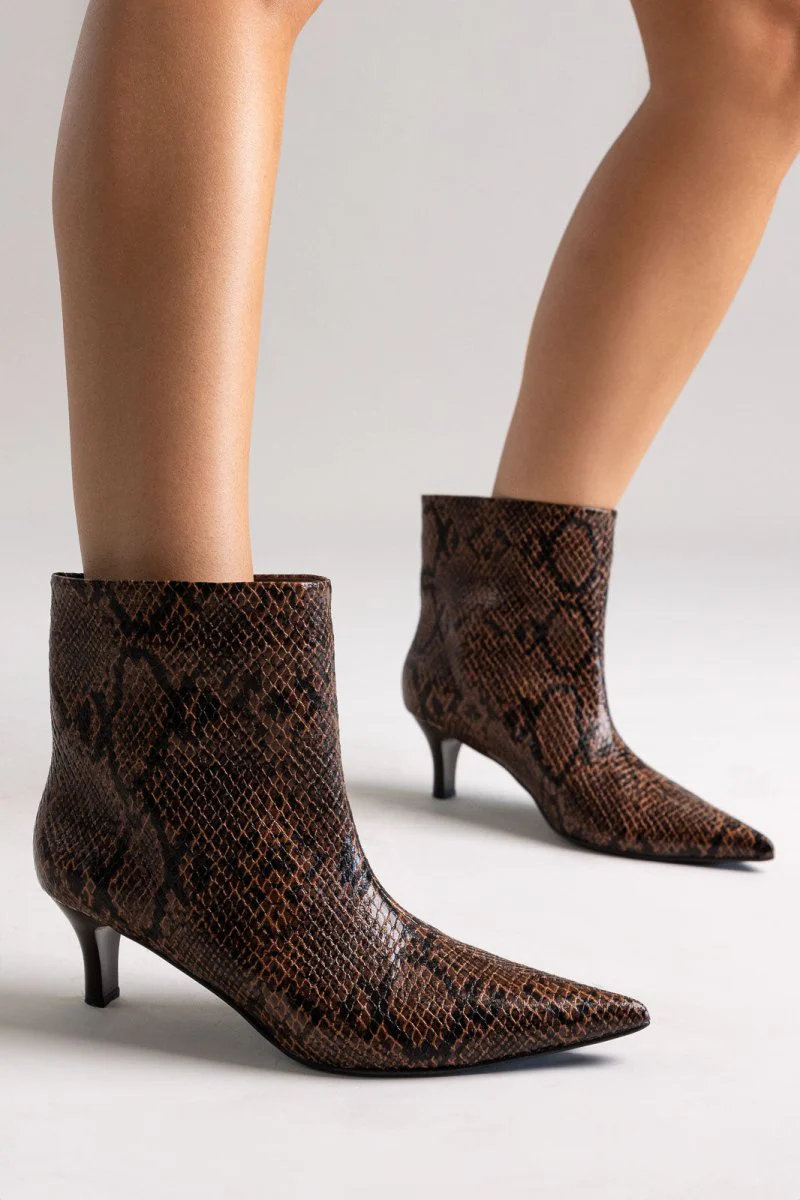 Μποτάκια Αστραγάλου Snake Print - Καφέ Snake Print - Image 6