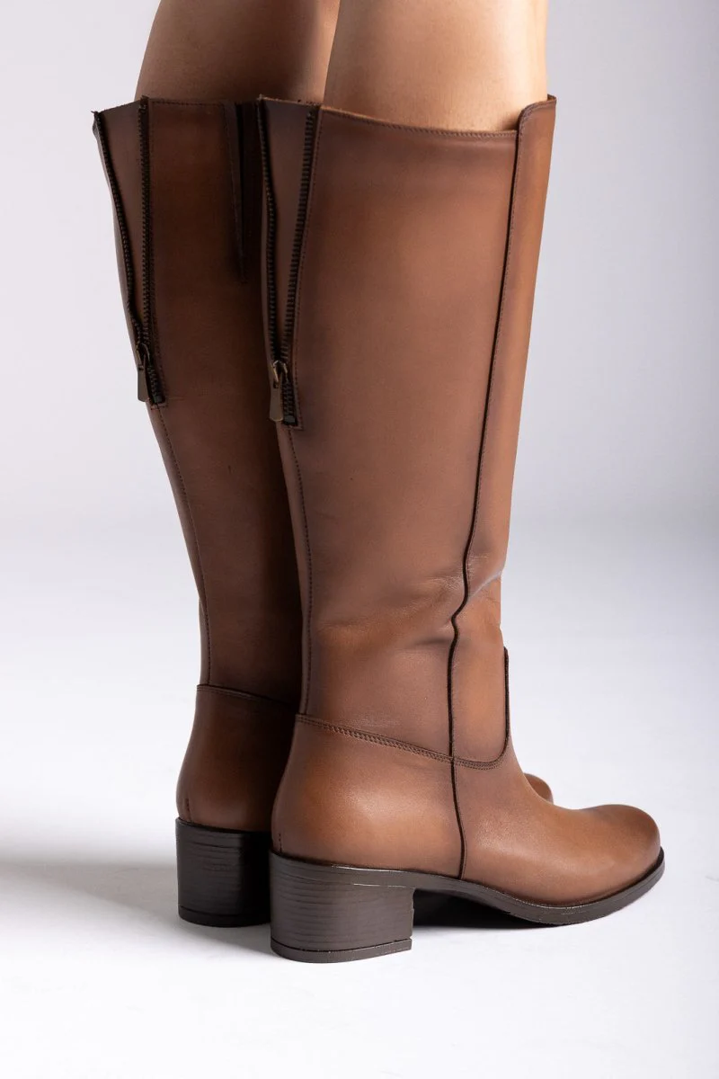 Μπότες με τακούνι τετράγωνο - Ταμπά Ματ - Image 4