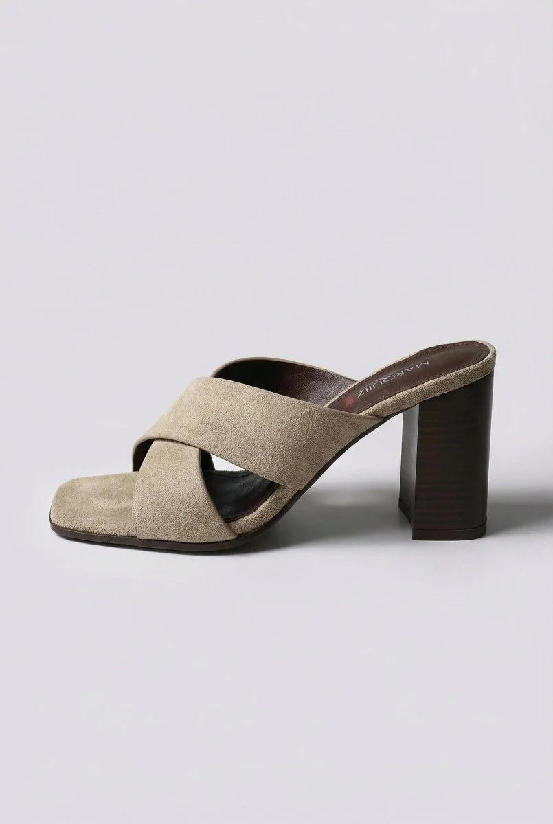 Mules με τετράγωνο τακούνι - Ταμπά suede - Image 5