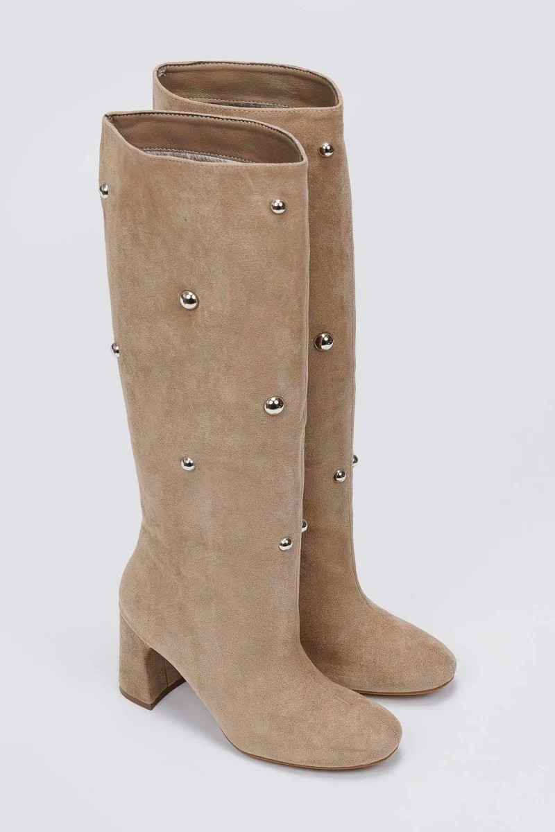 Μπότες Studded - Taupe Suede - Image 3