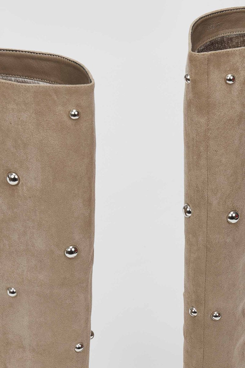 Μπότες Studded - Taupe Suede - Image 4