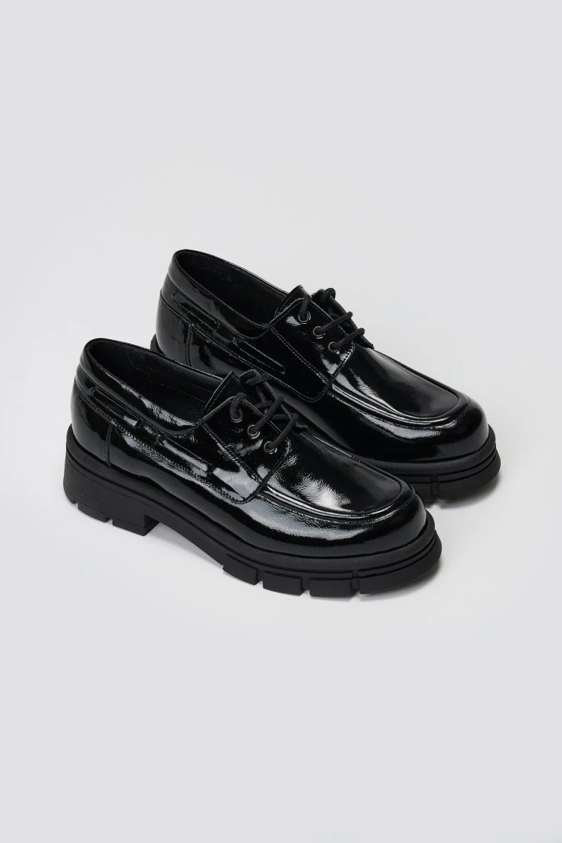 Chunky Oxfords - Μαύρο λουστρίνι - Image 4