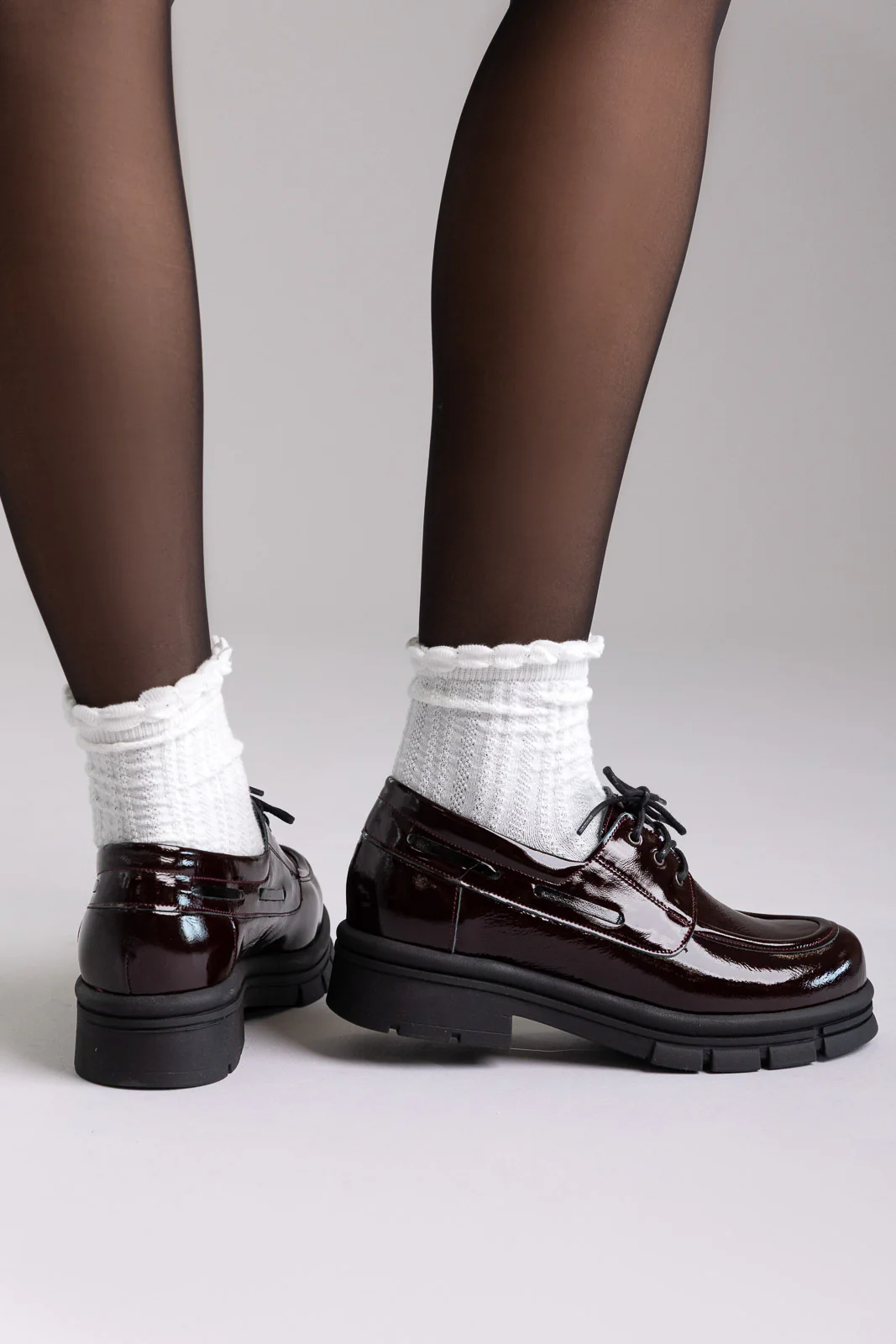 Chunky Oxfords - Μπορντώ Λουστρίνι - Image 5