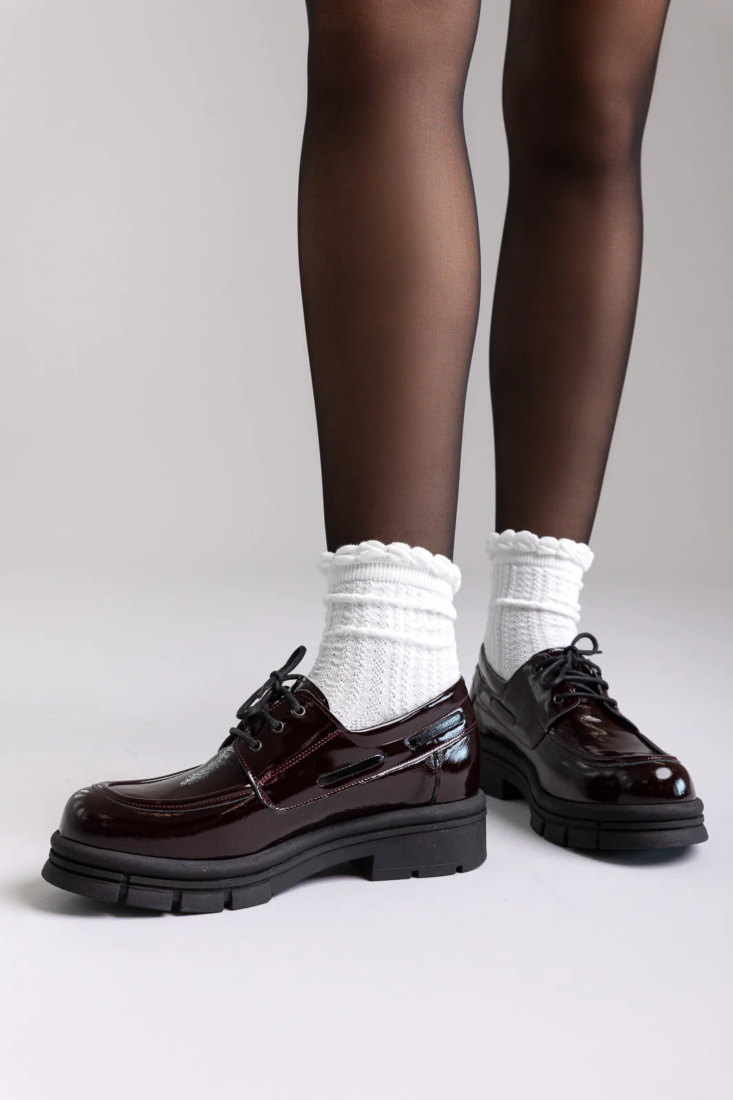Chunky Oxfords - Μπορντώ Λουστρίνι - Image 6