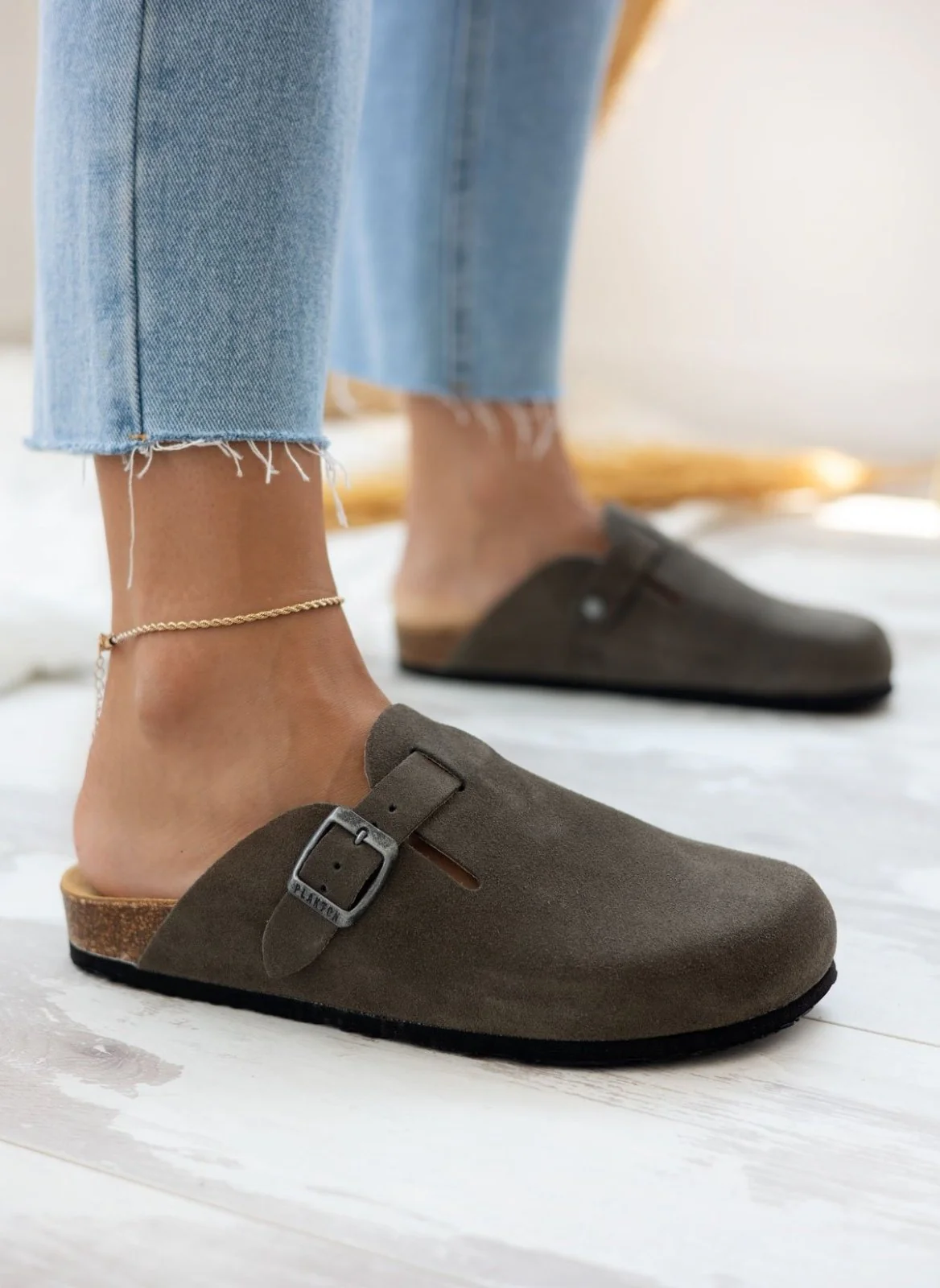Σουέντ Ανατομικά Clogs - Χακί - Image 13
