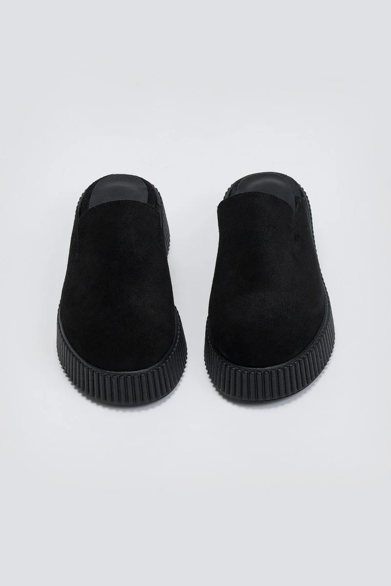 Σουέντ Flatform Clogs - Μαύρο - Image 4