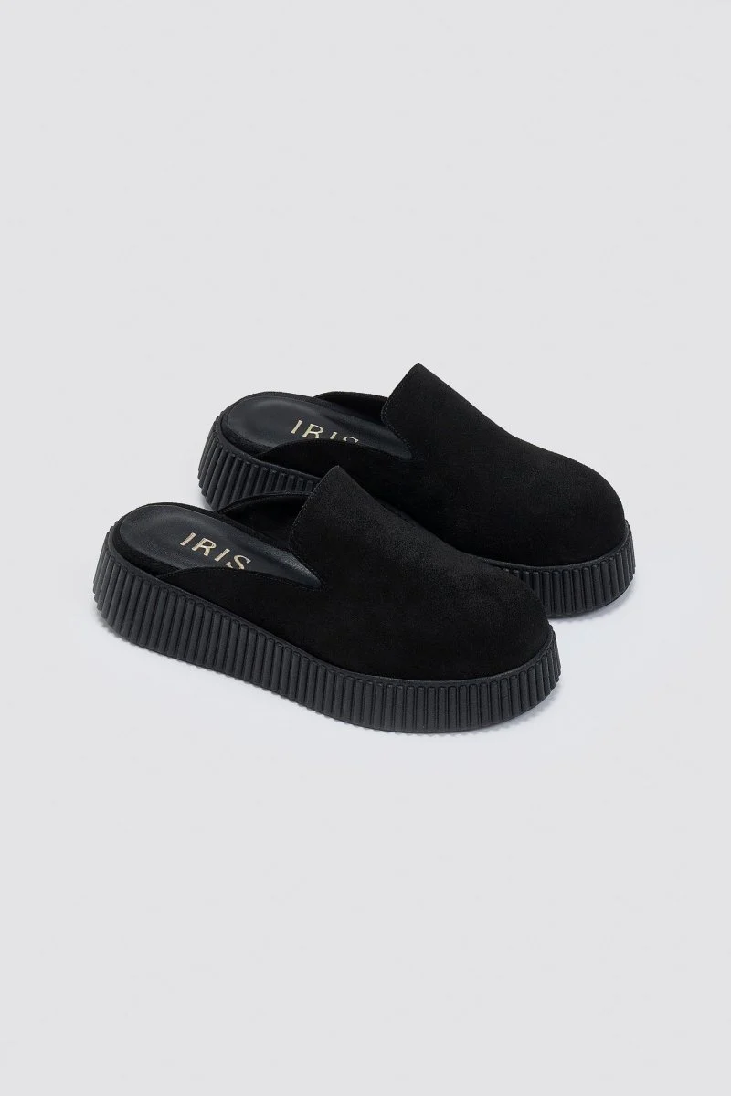Σουέντ Flatform Clogs - Μαύρο - Image 6