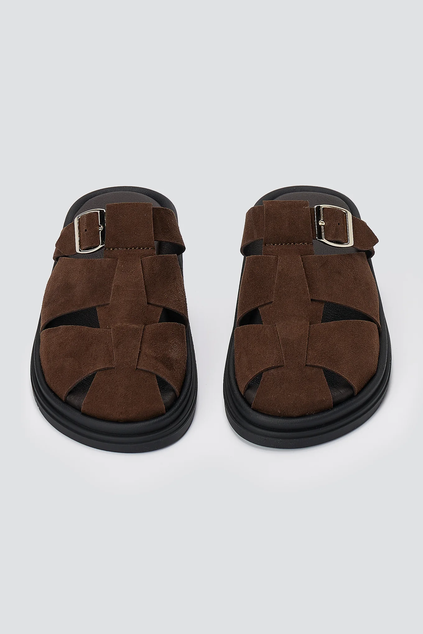 Σουέντ clogs με αγκράφα - Καφέ - Image 10