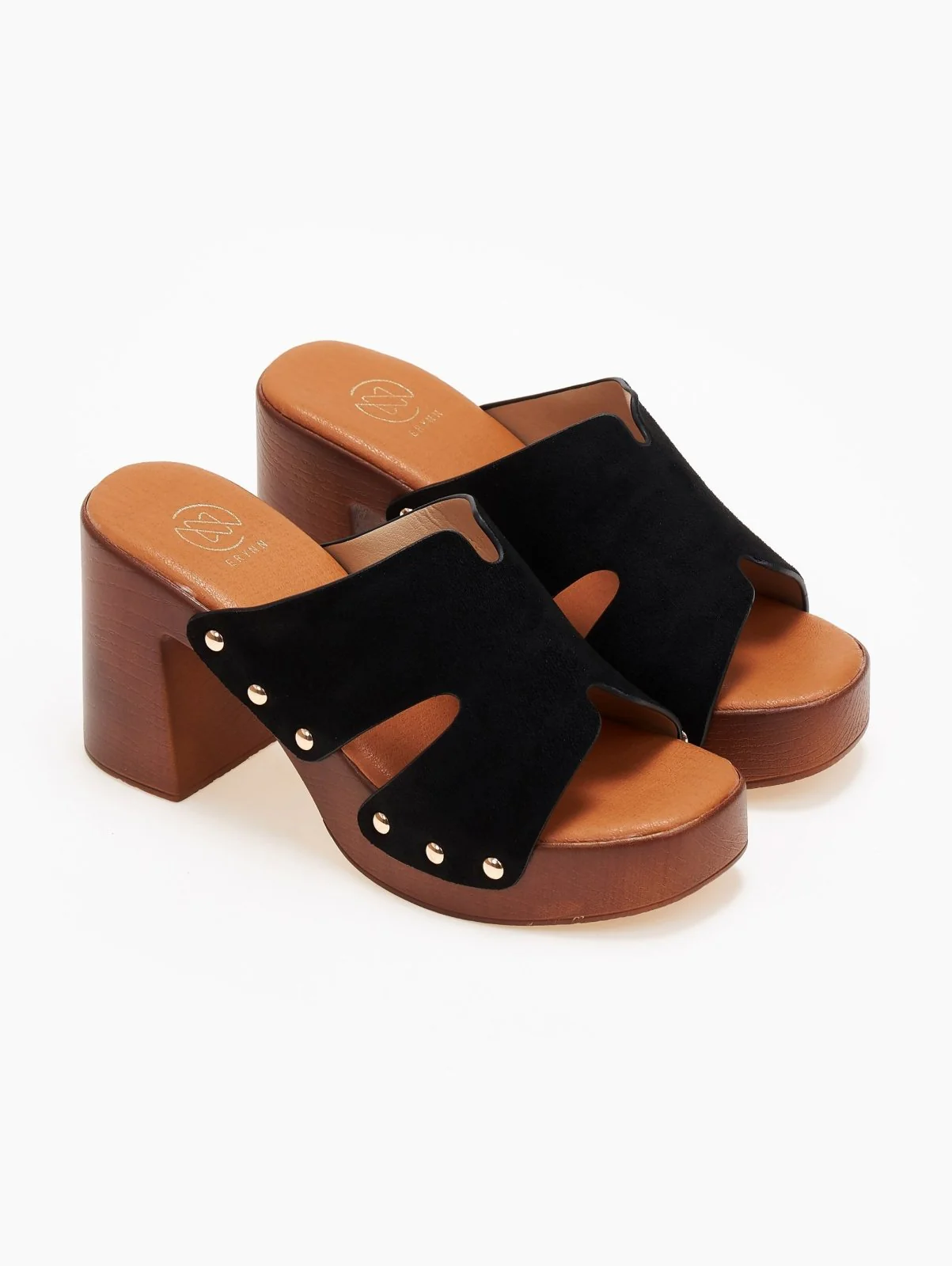 Σουέντ Clogs με τρουκς - Μαύρο - Image 4