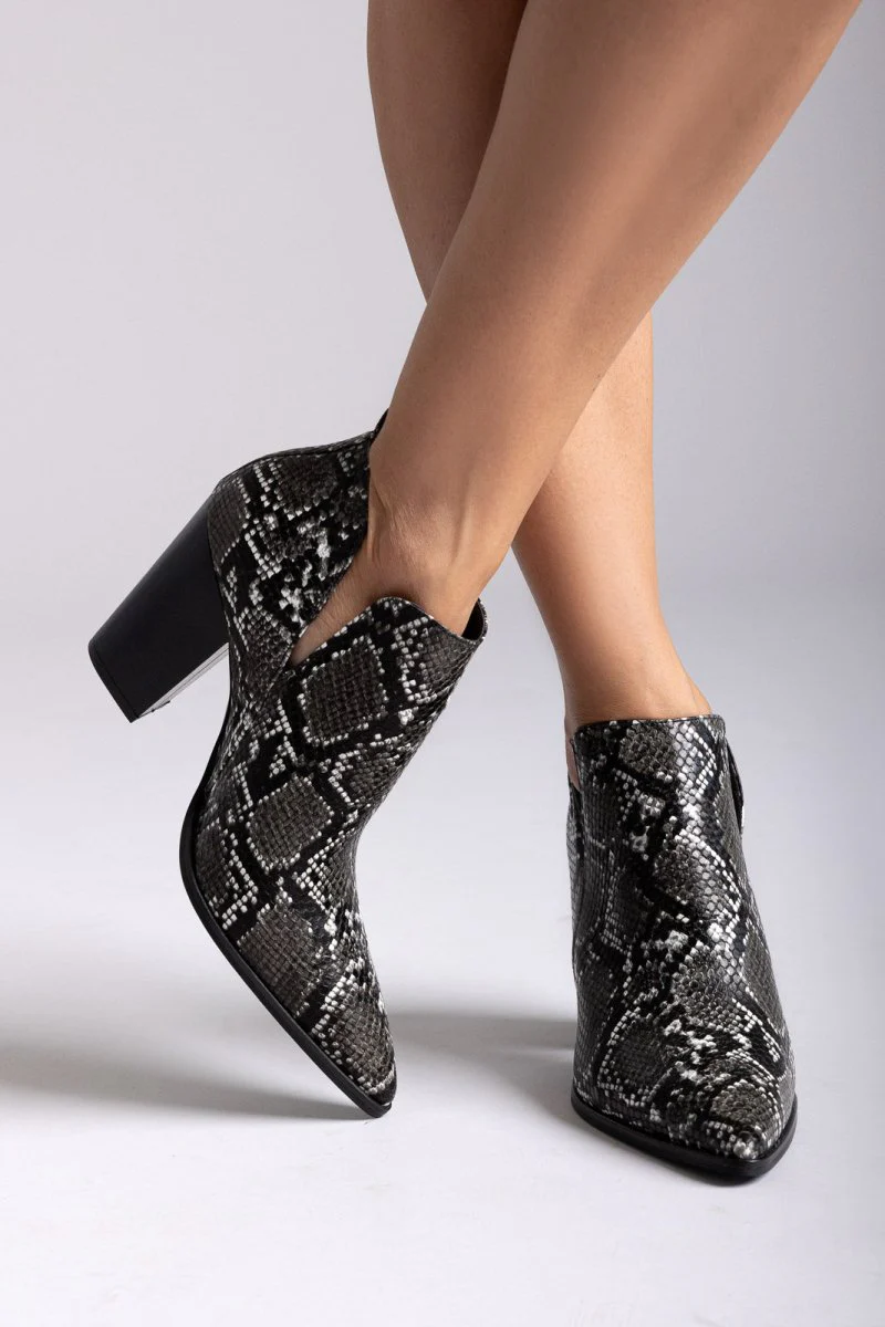 Κάουμποϊ Μποτάκια αστραγάλου Snake Print - Γκρι Snake Print - Image 2