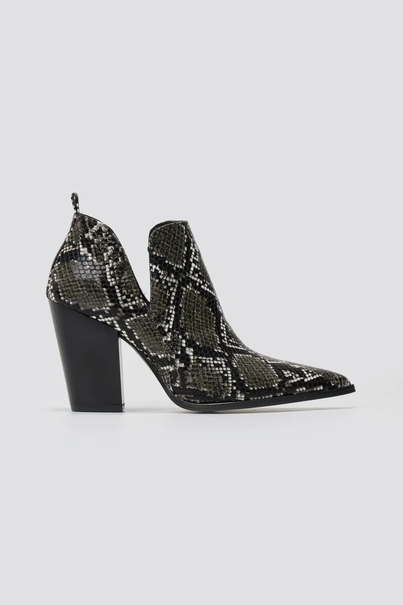 Κάουμποϊ Μποτάκια αστραγάλου Snake Print - Γκρι Snake Print - Image 3