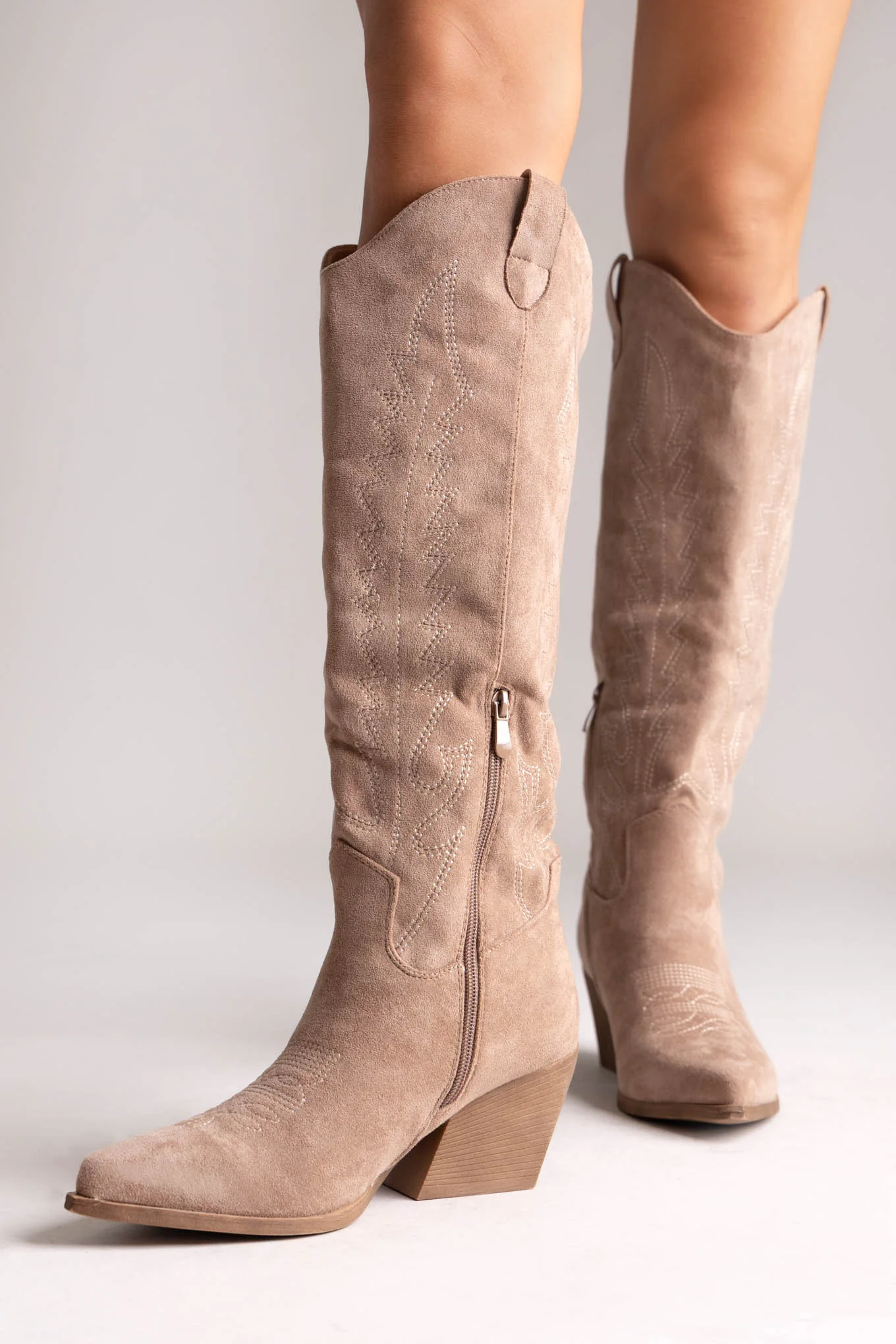 Μπότες καουμπόι με τετράγωνο τακούνι - Τάουπε σουέντ - Image 6
