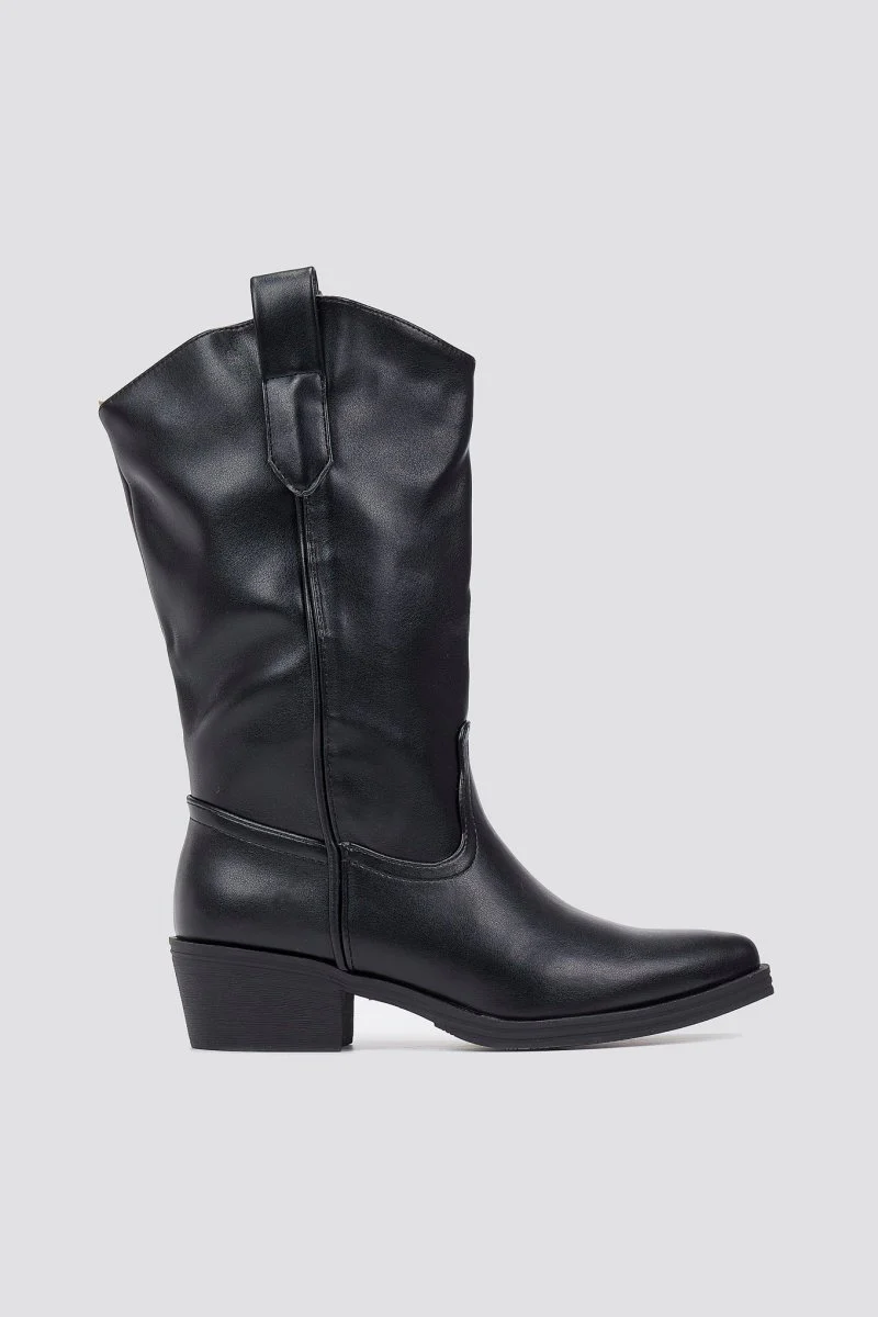 Μπότες cowboy mid calf - μαύρο matte - Image 3