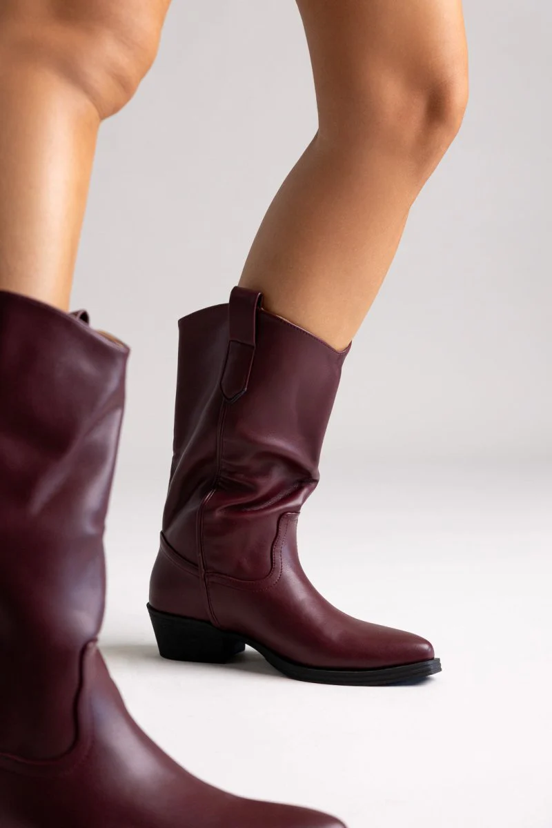 Μπότες cowboy mid calf - μπορντό matte - Image 5