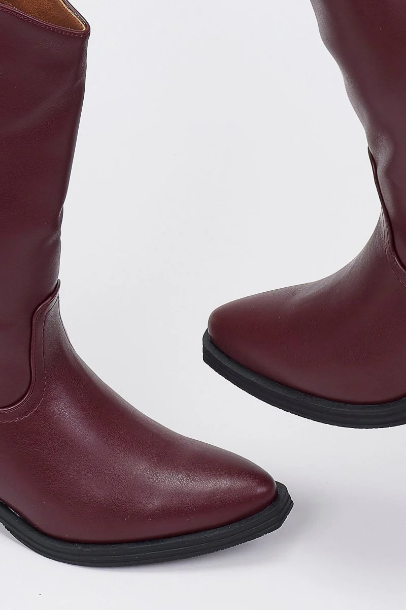 Μπότες cowboy mid calf - μπορντό matte - Image 7