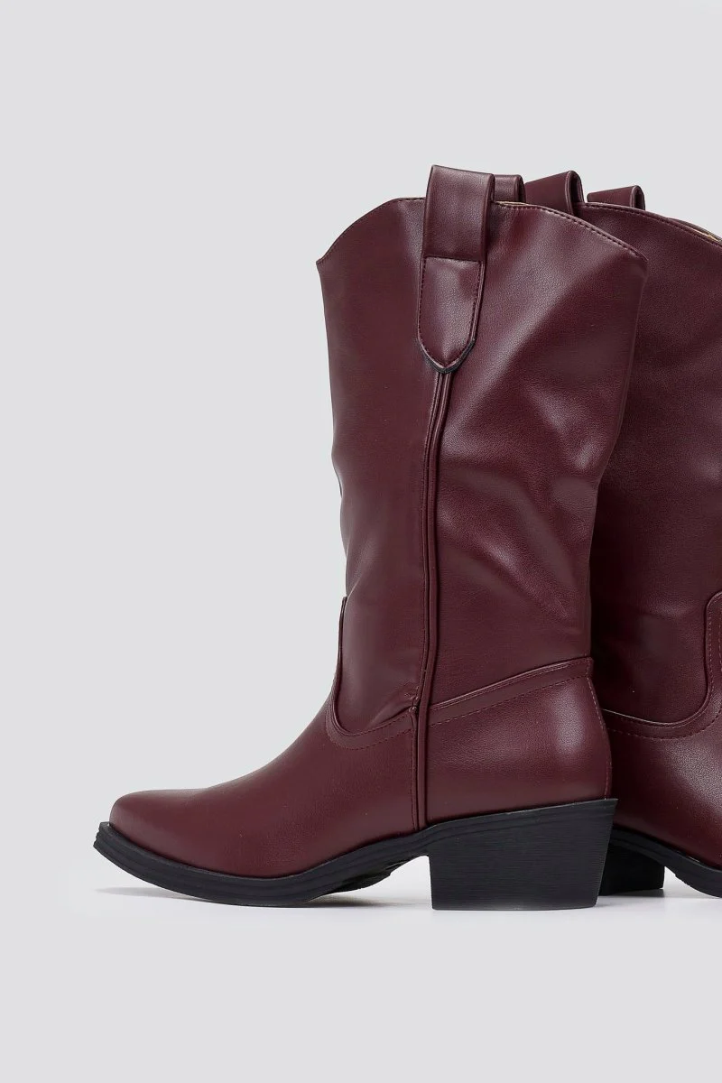 Μπότες cowboy mid calf - μπορντό matte - Image 8
