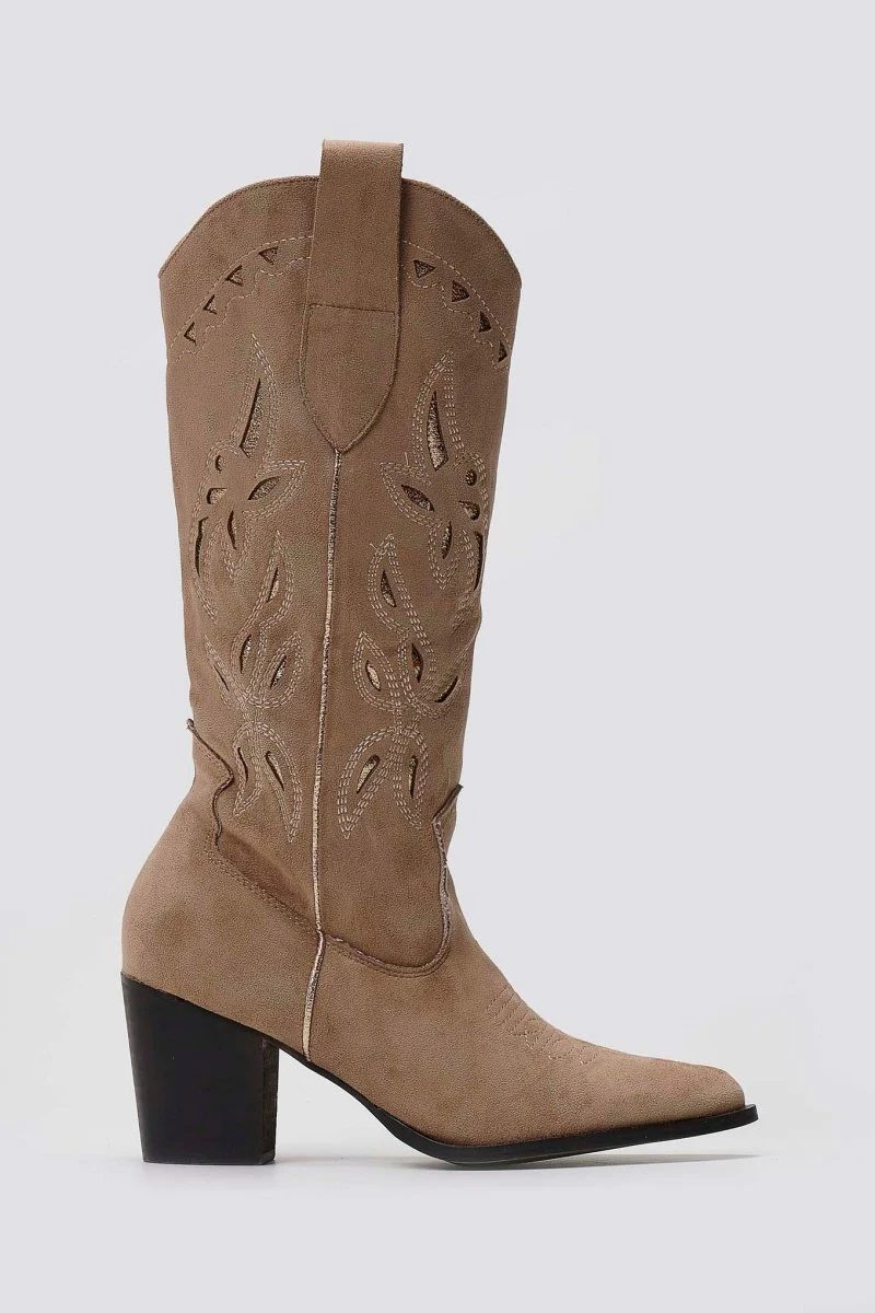 ERYNN Cowboy Μπότες - Taupe Suede - Image 5