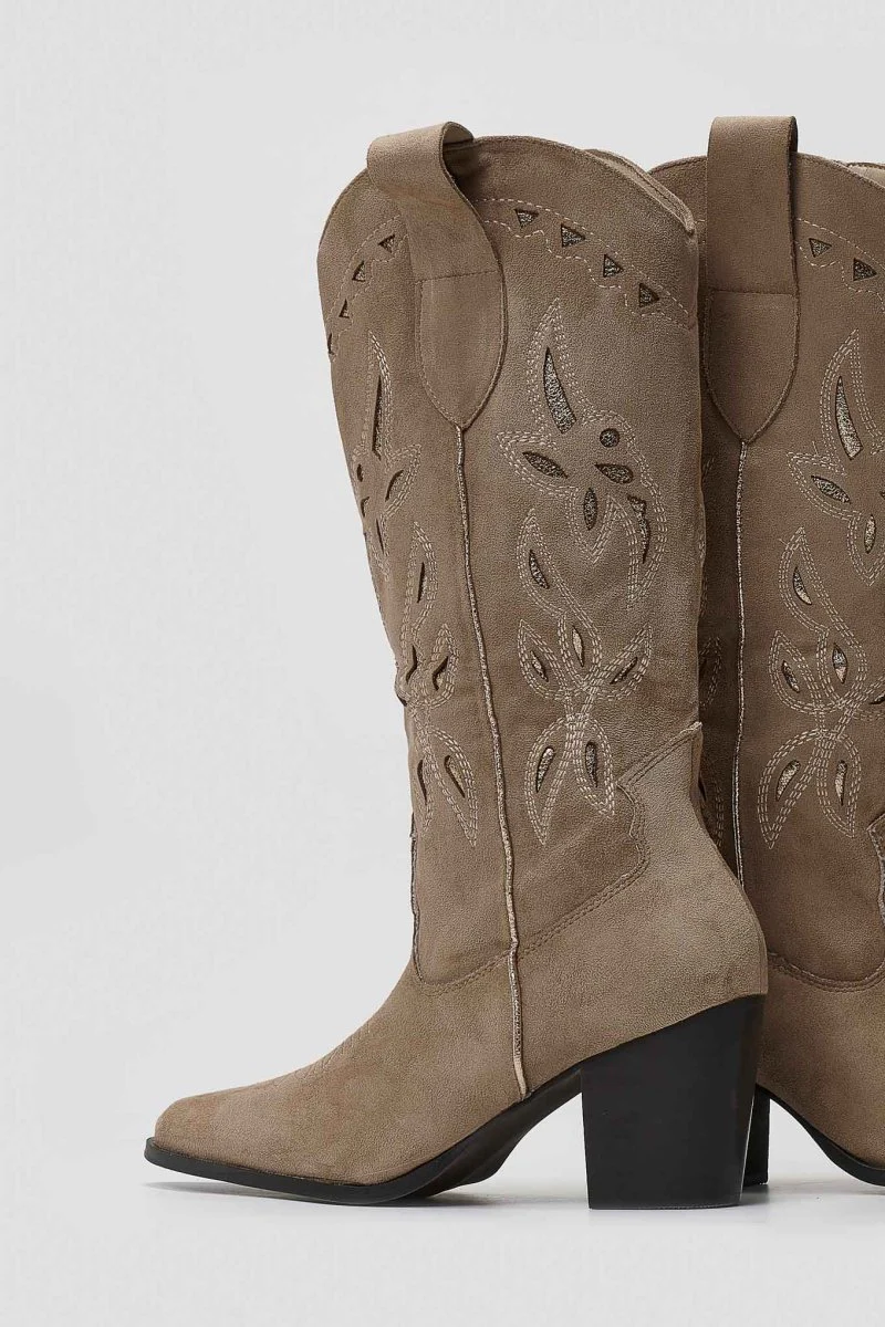 ERYNN Cowboy Μπότες - Taupe Suede - Image 7