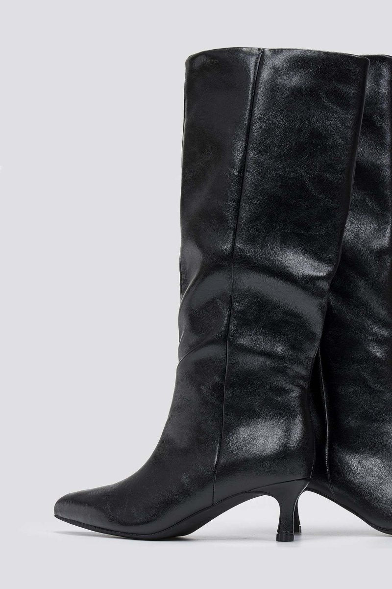Kitten heel μπότες - Μαύρο Σπαστό Λουστρίνι - Image 8