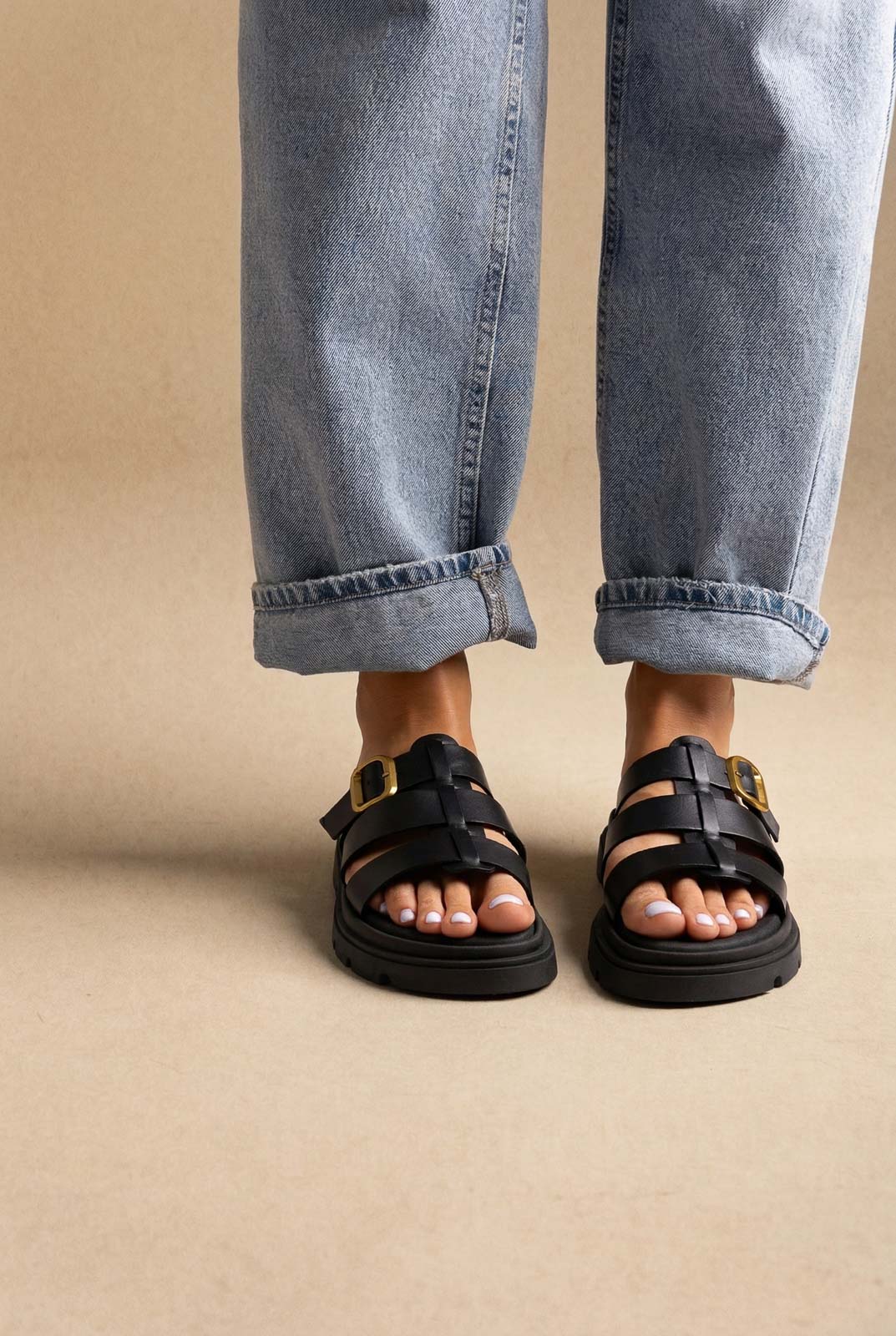 Σανδάλια Flatform - Μαύρο Ματ - Image 5