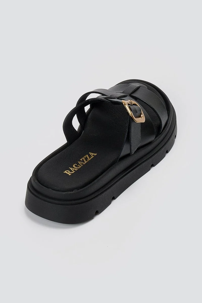 Σανδάλια Flatform - Μαύρο Ματ - Image 8