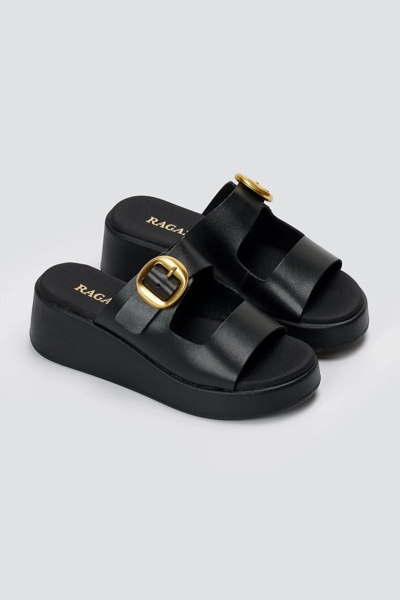 Σανδάλια Flatform - Μαύρο Ματ - Image 4