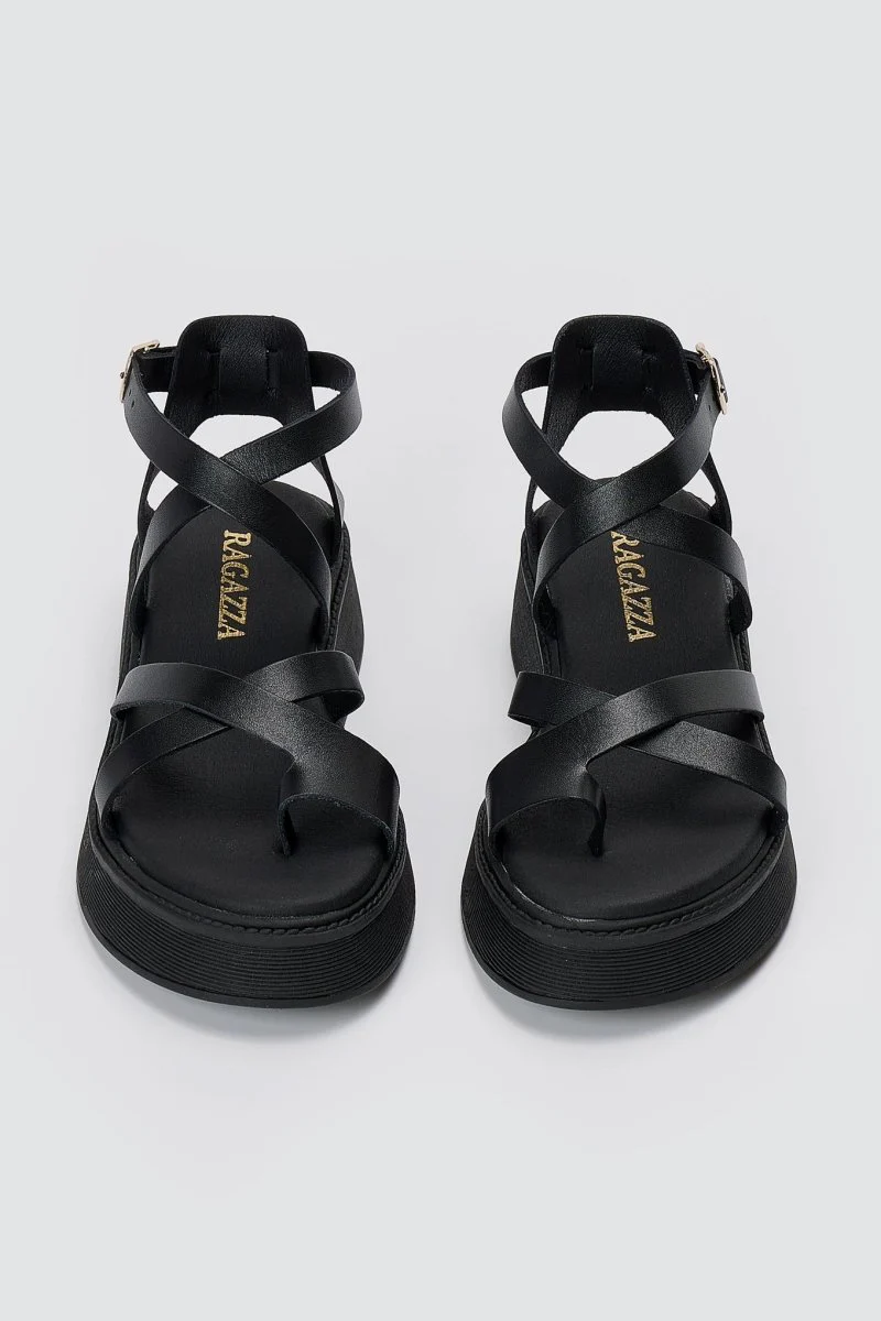 Σανδάλια Flatform - Μαύρο Ματ - Image 2