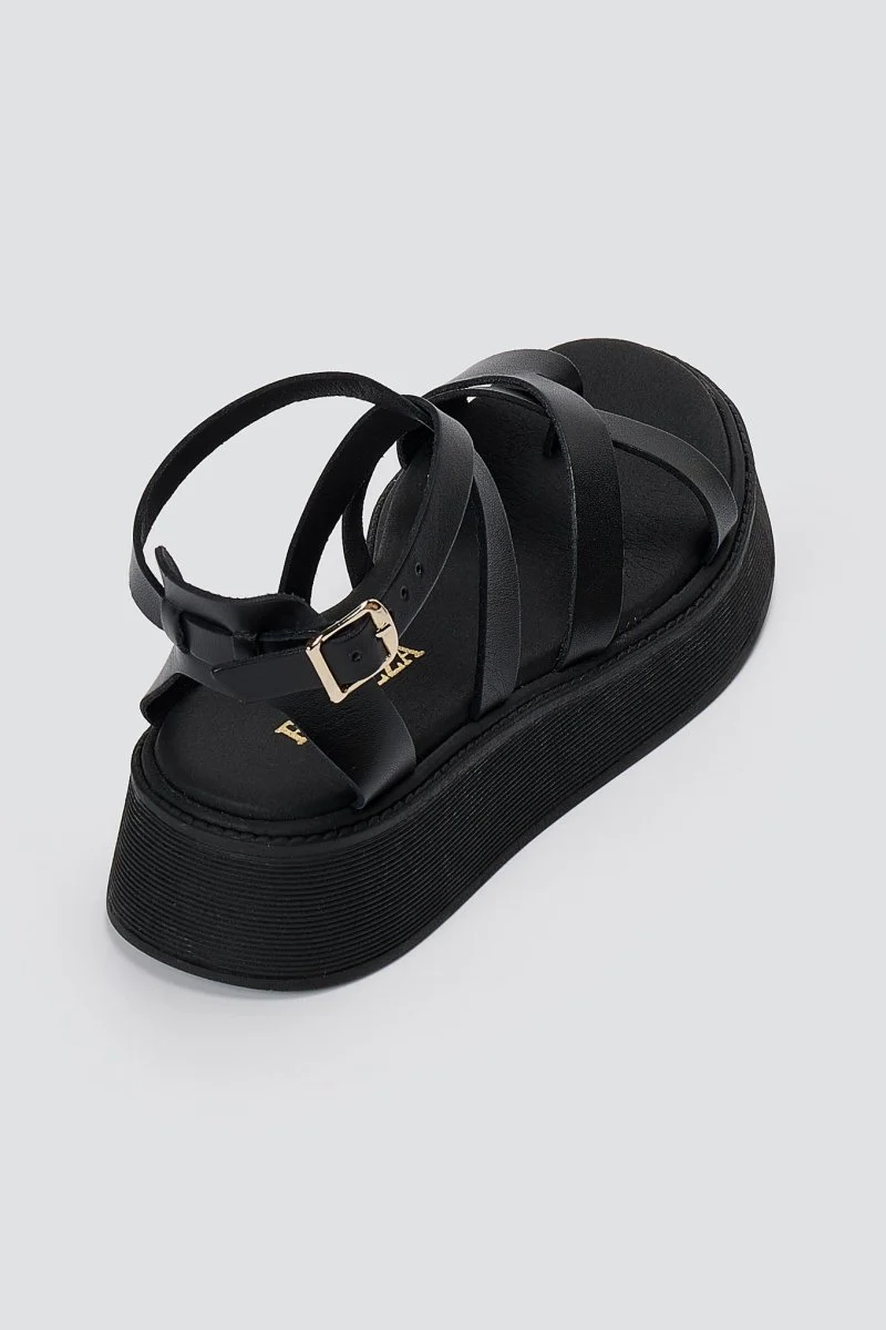 Σανδάλια Flatform - Μαύρο Ματ - Image 4