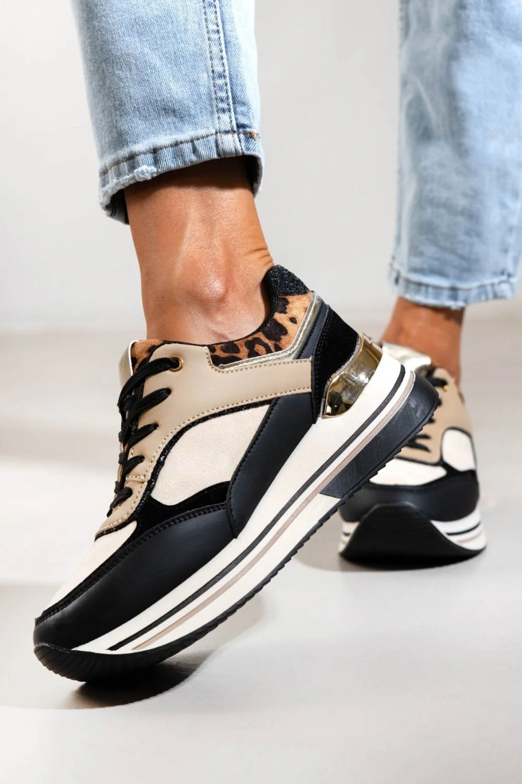 Αθλητικά παπούτσια flatform - Μαύρο - Image 5