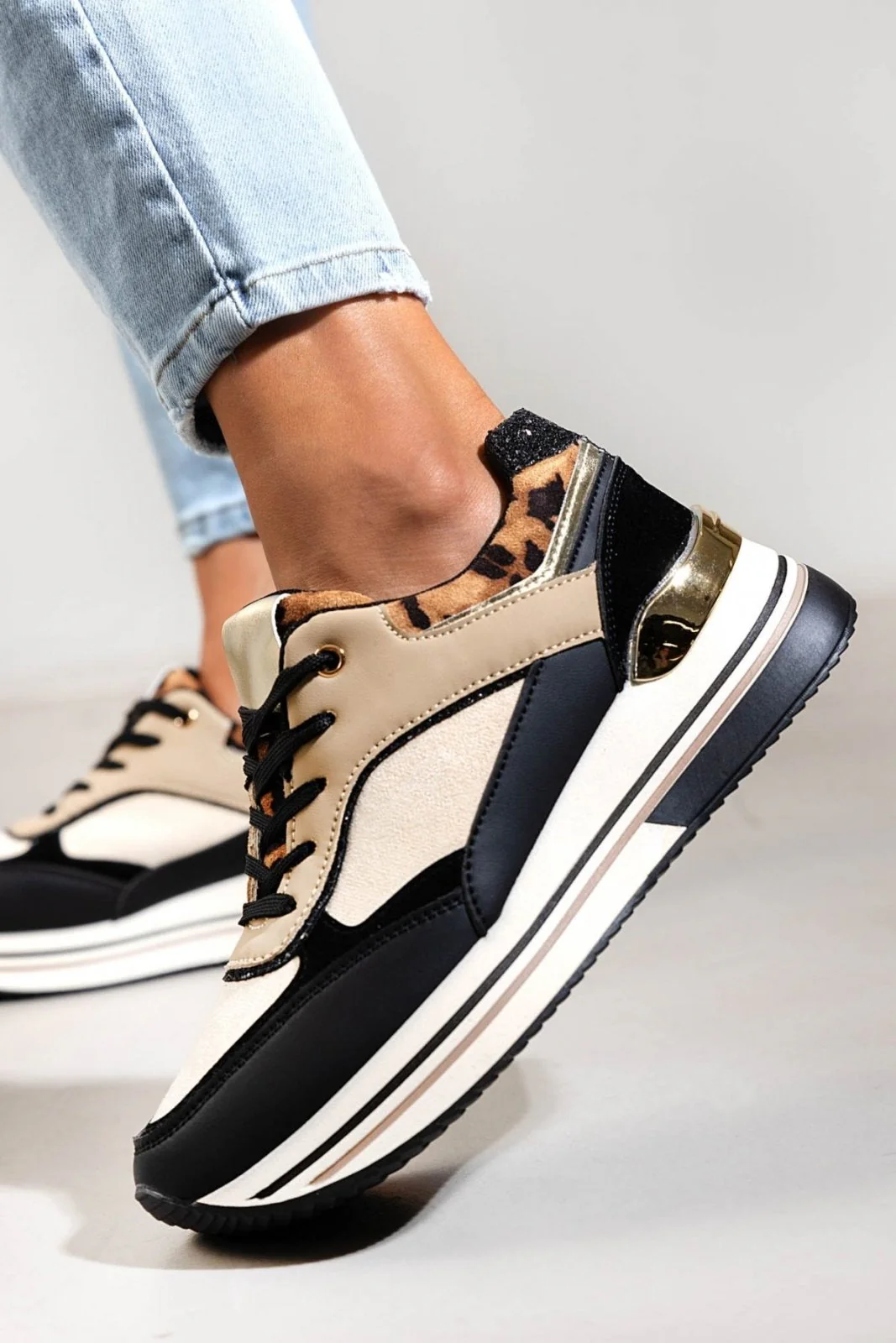 Αθλητικά παπούτσια flatform - Μαύρο - Image 8