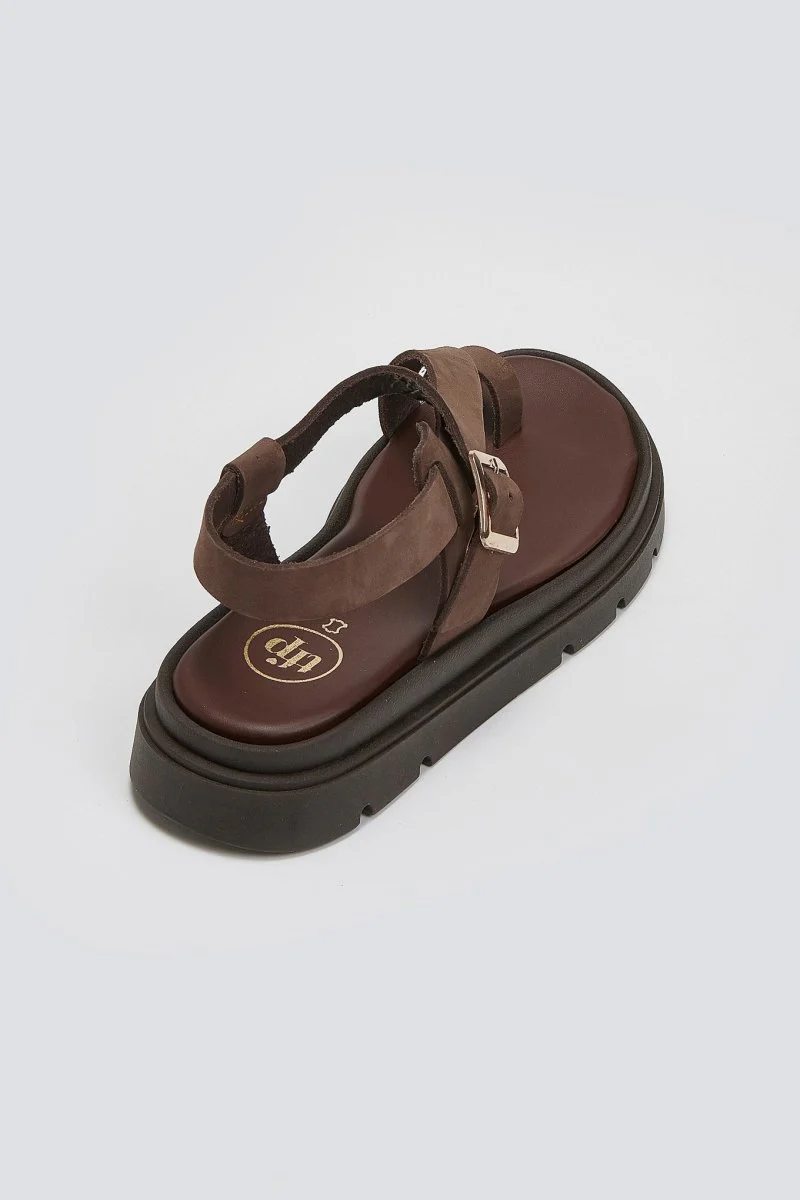 Σανδάλια nubuck με λουράκι - Καφέ - Image 5