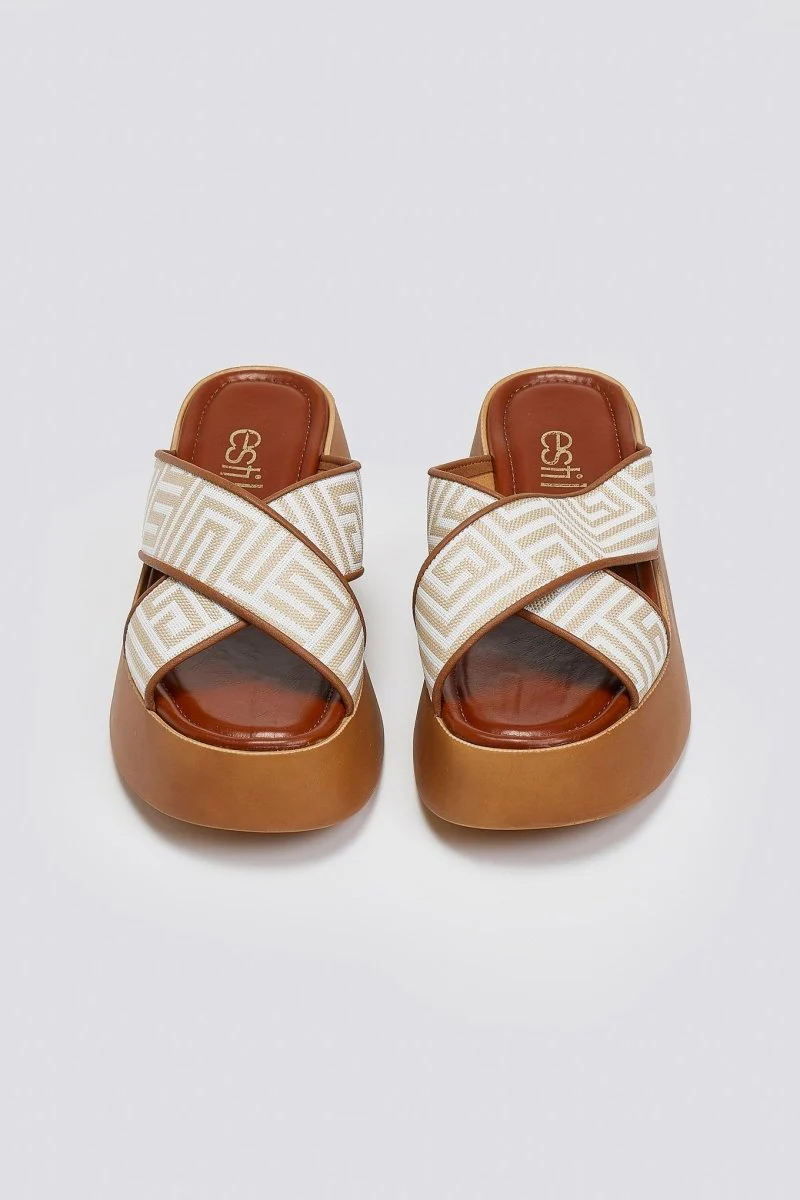 Σανδάλια flatform με χιαστί φάσα - Ταμπά - Image 3