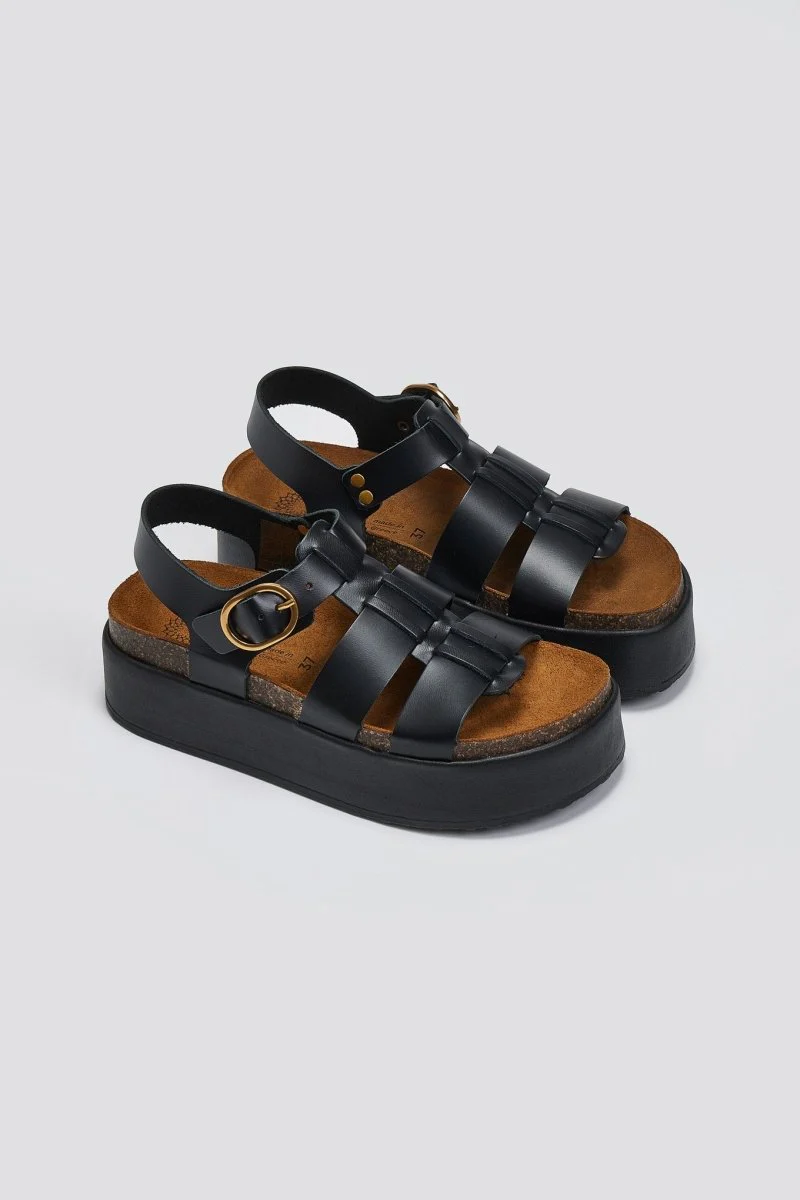 Σανδάλια flatform gladiator - Μαύρο - Image 2