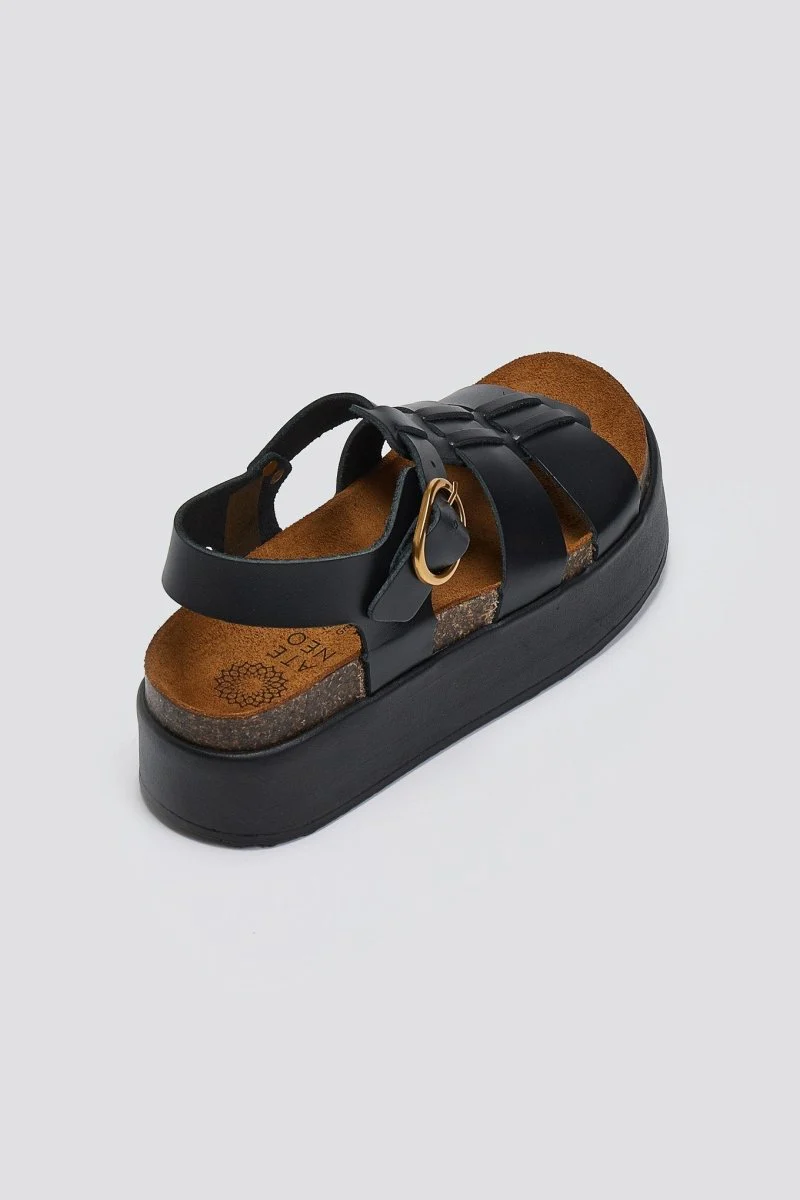 Σανδάλια flatform gladiator - Μαύρο - Image 4