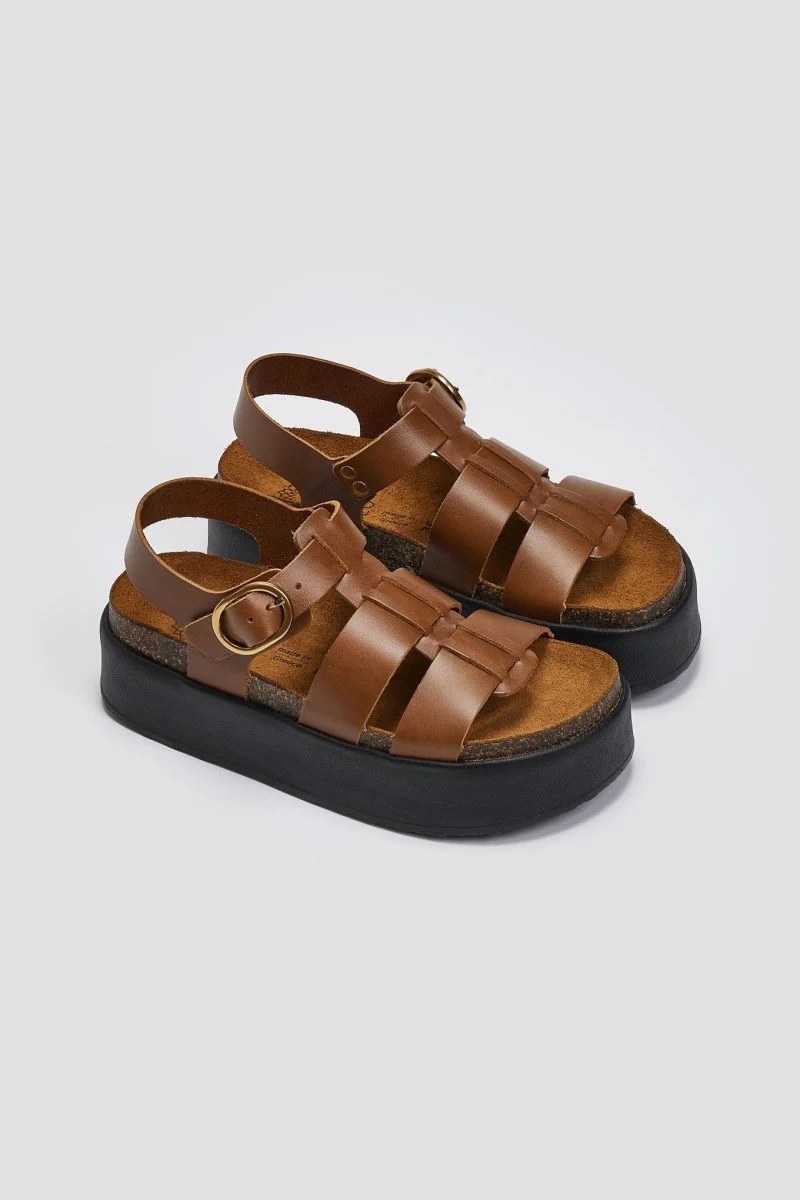 Σανδάλια flatform gladiator - Ταμπά - Image 4