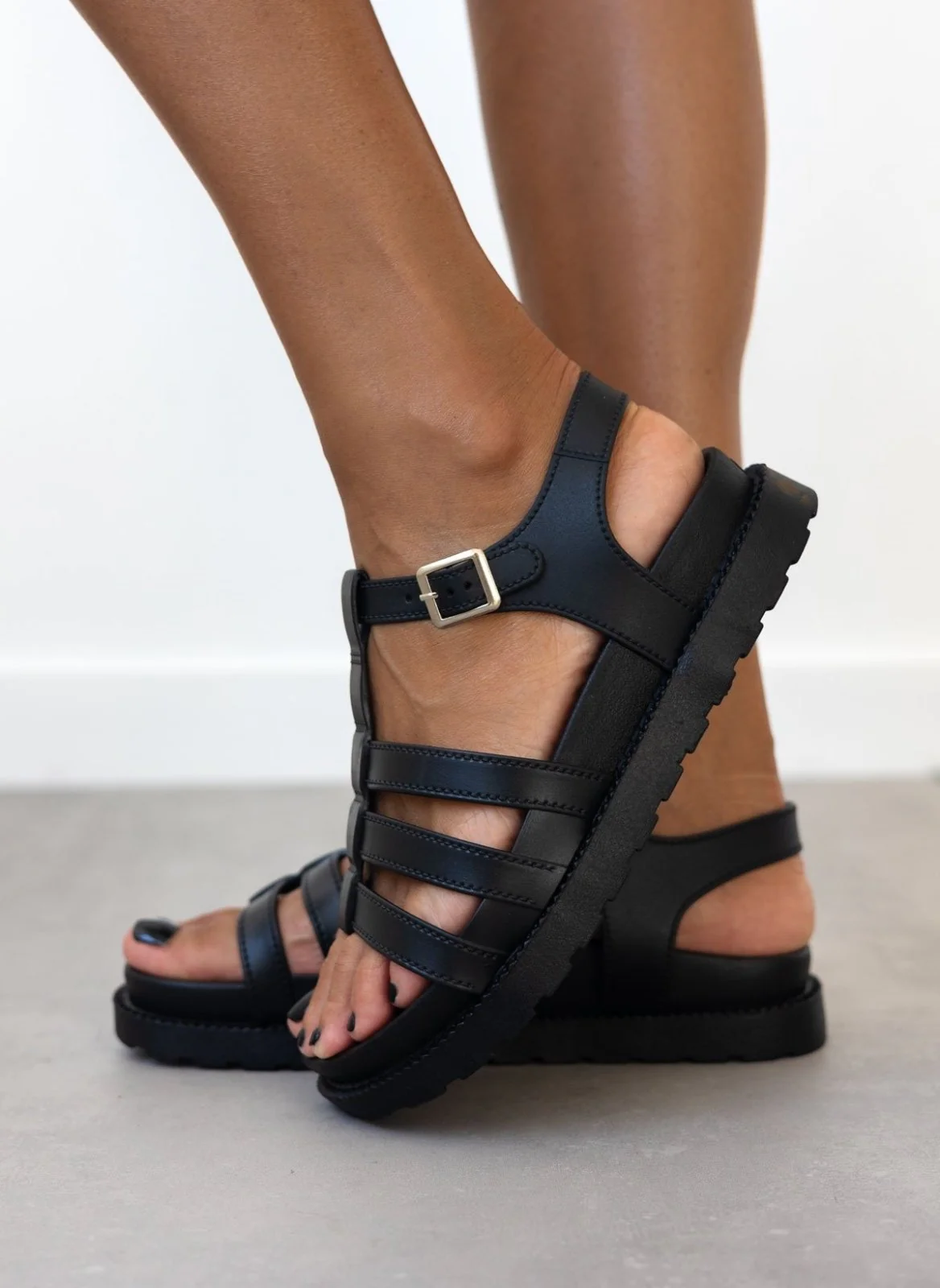 Σανδάλια Gladiator Flatform - Μαύρο - Image 5