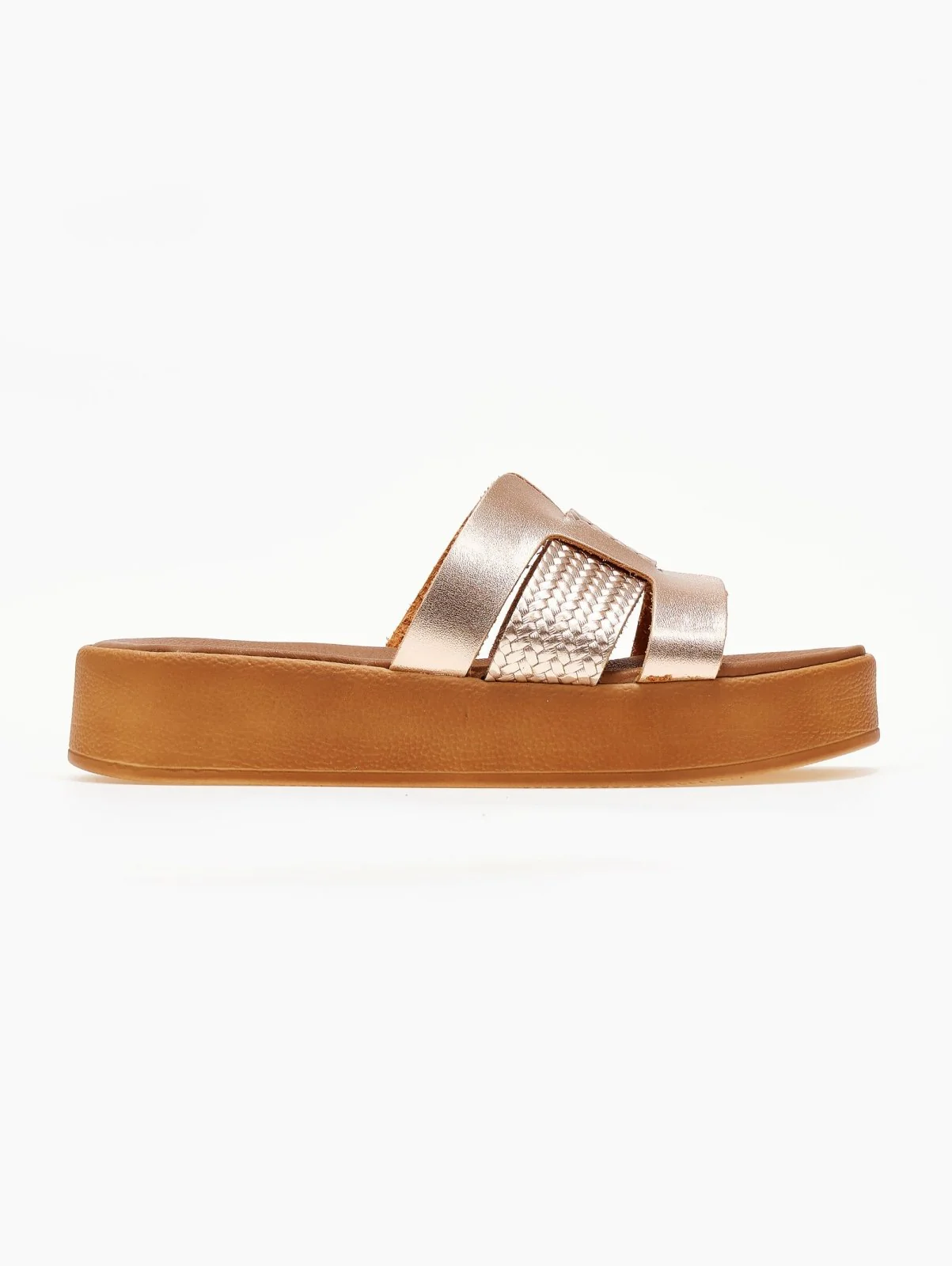 Flatform Σανδάλια με Πλεκτό Σχέδιο - Χαλκός - Image 4