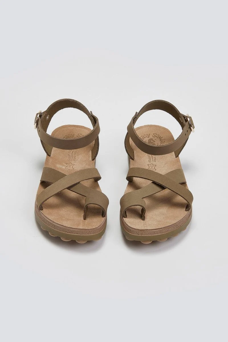 Σανδάλια nubuck δετά - Τάουπε - Image 3