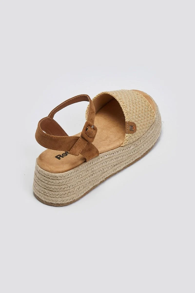 Flatform σανδάλια με πλεκτό σχέδιο - Μπεζ - Image 3