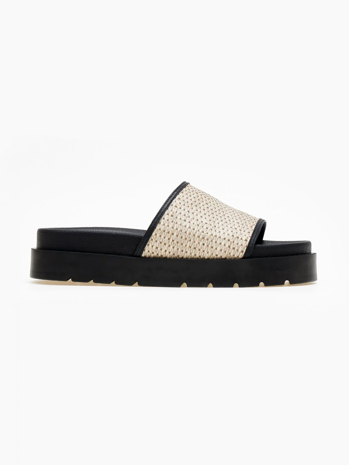 Σανδάλια Flatform με λουρί από ψάθα - Μπεζ - Image 4