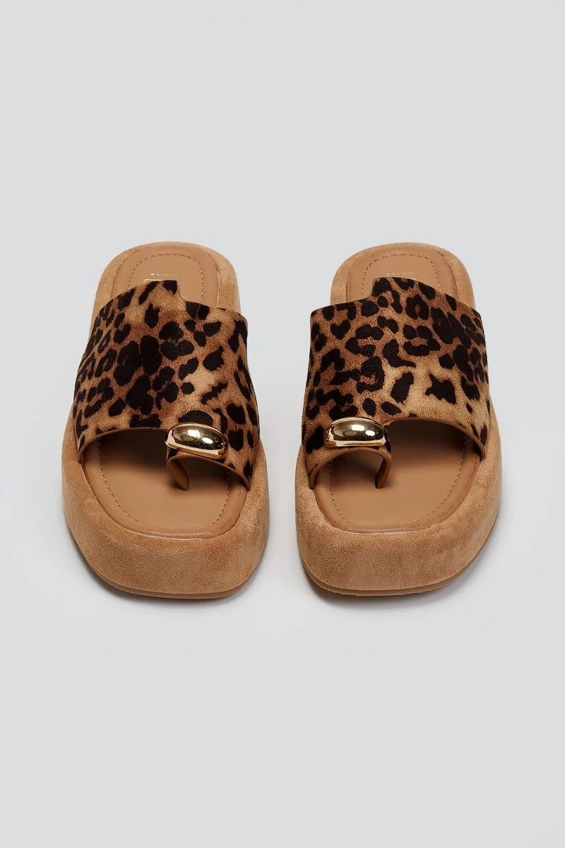 Flatforms σανδάλια suede - Λεοπάρ - Image 2